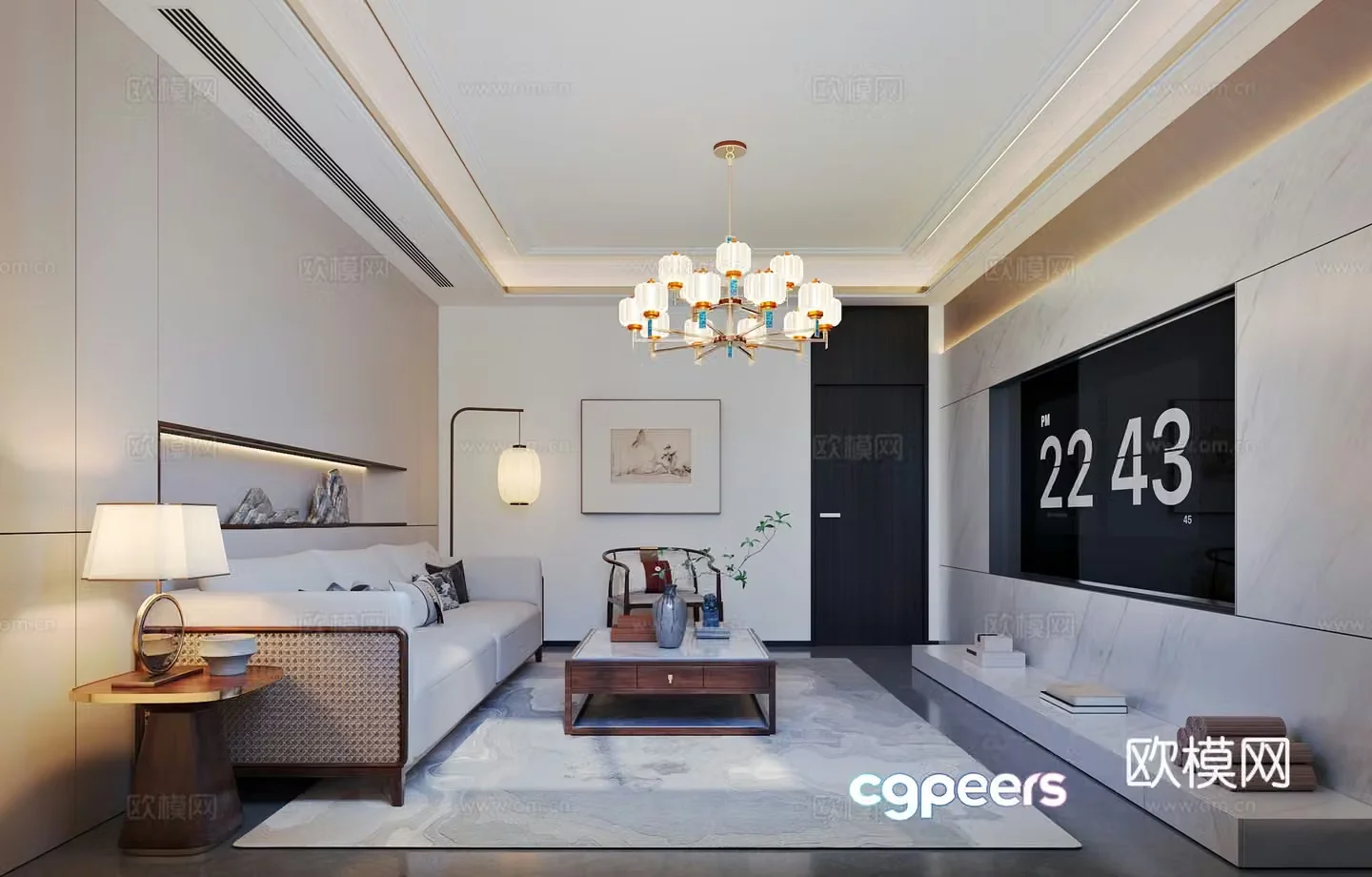 New Chinese living room 3D model