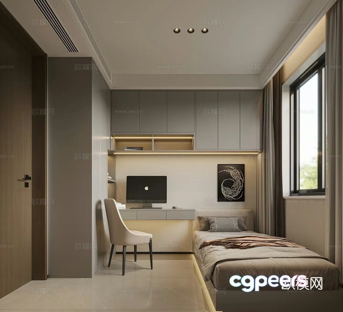 Modern tatami bedroom 3d model