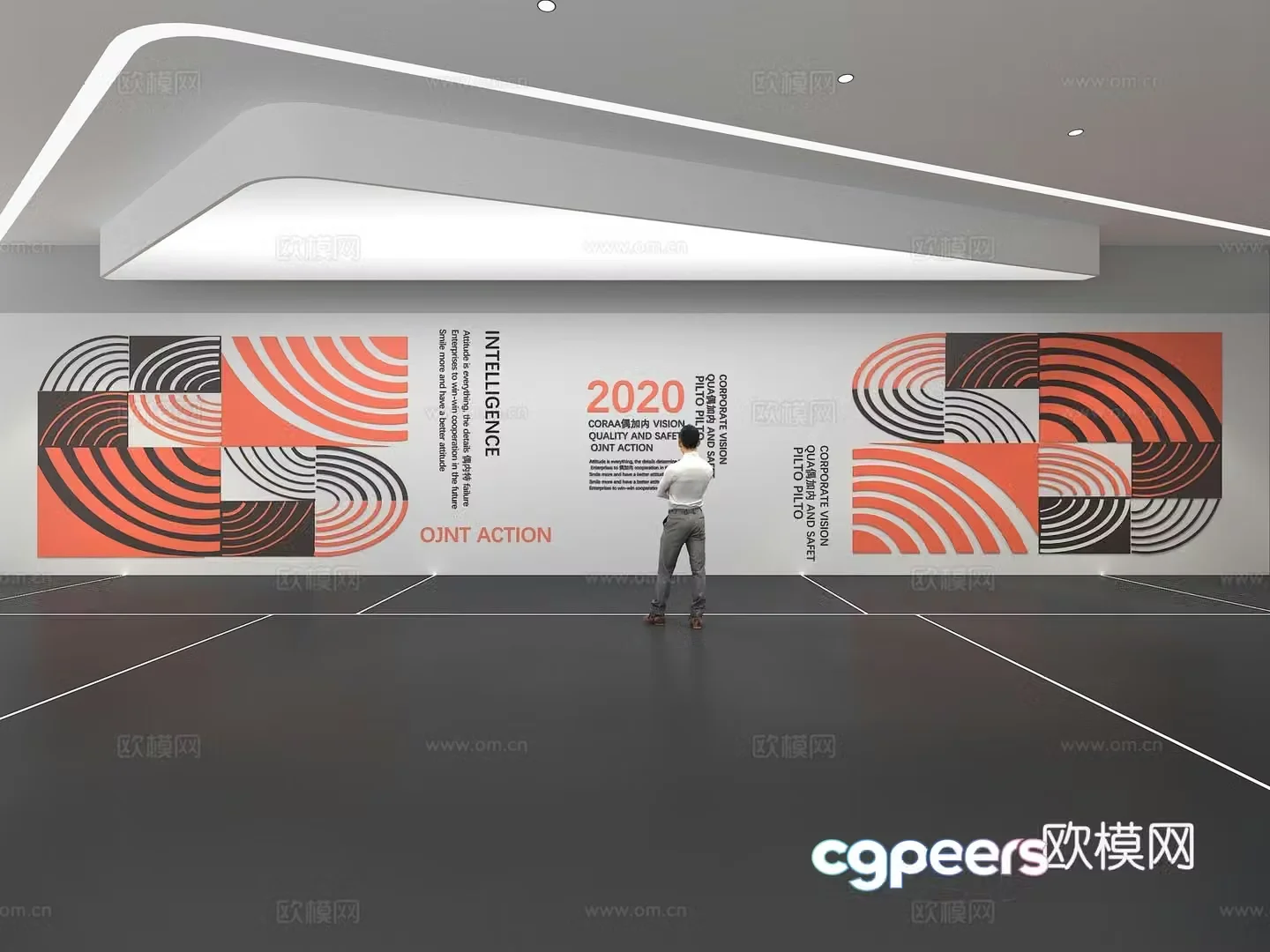 Cultural wall Corporate culture wall Education Theme wall Exhibition hall Campus culture Corridor 3D model
