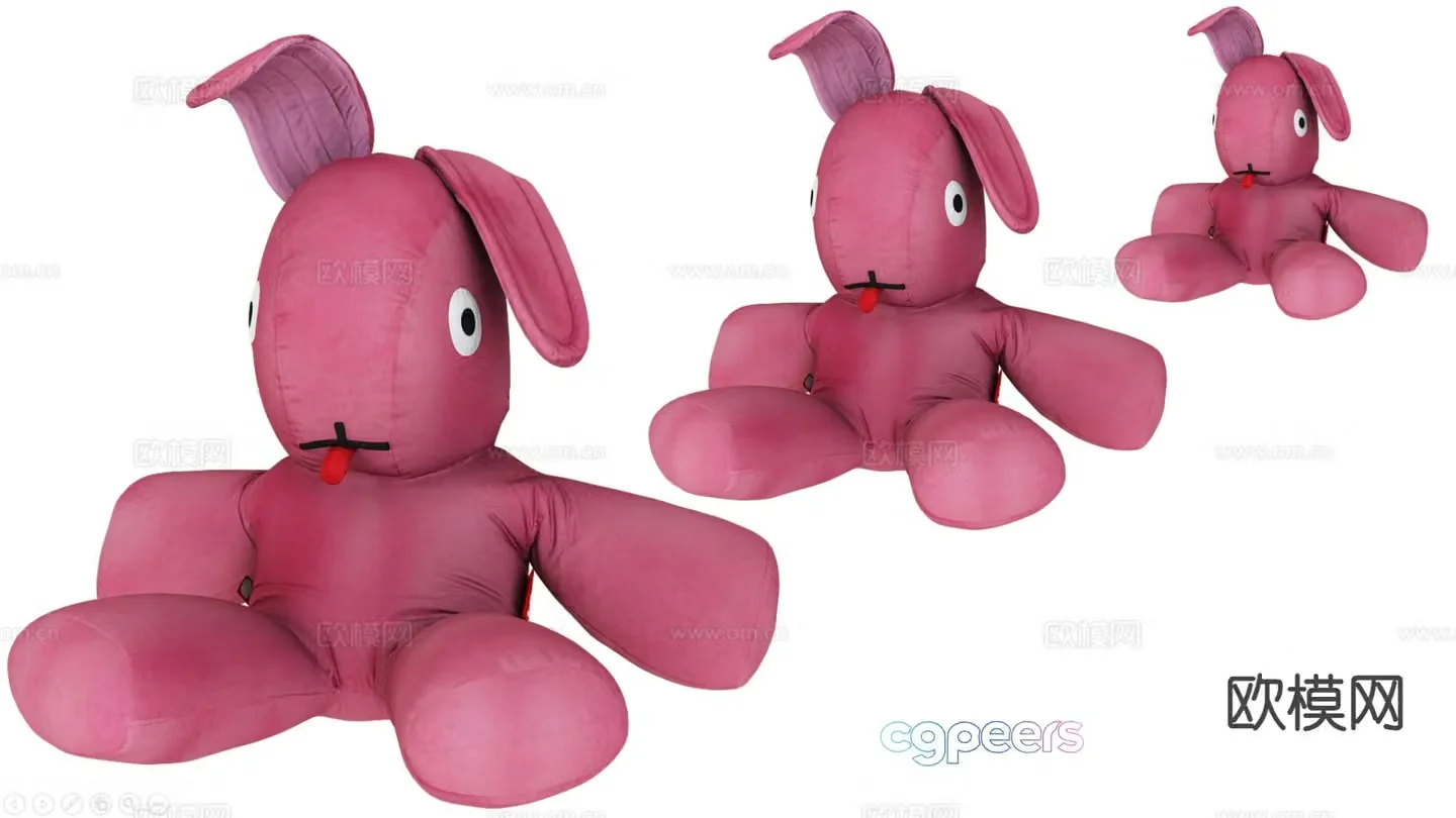 children toys velvet toys rabbit toys 3d model