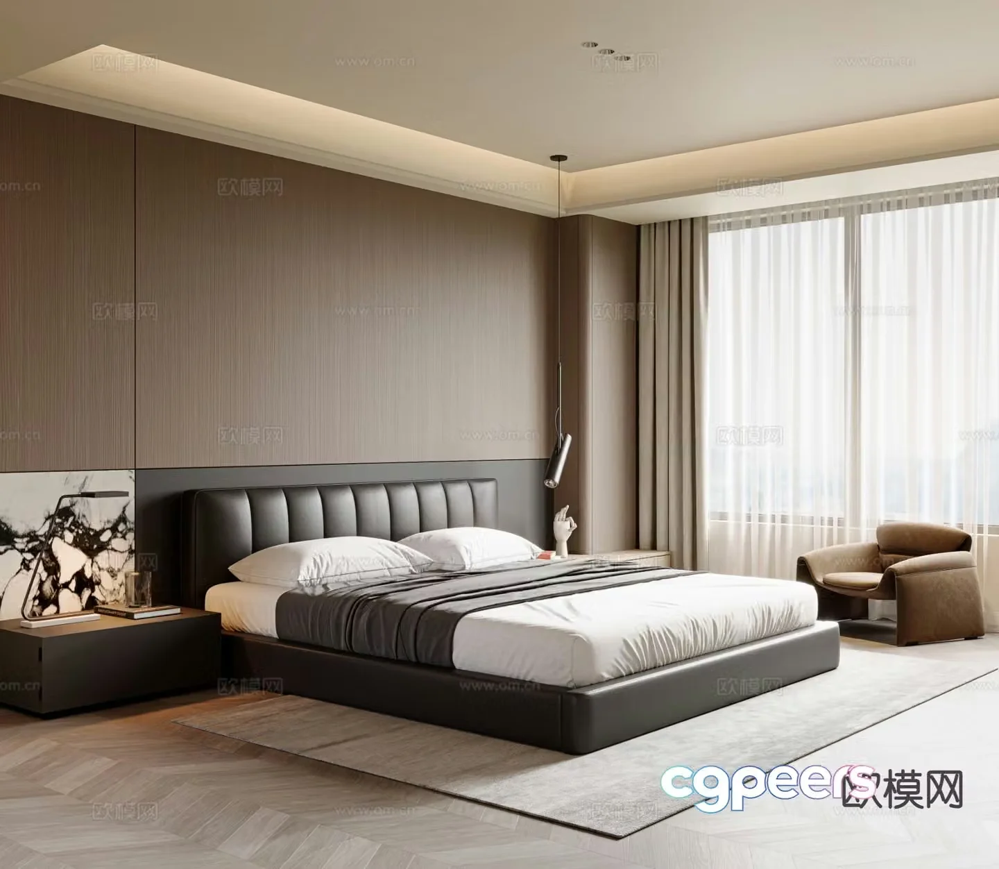 Italian style bedroom master bedroom 3d model