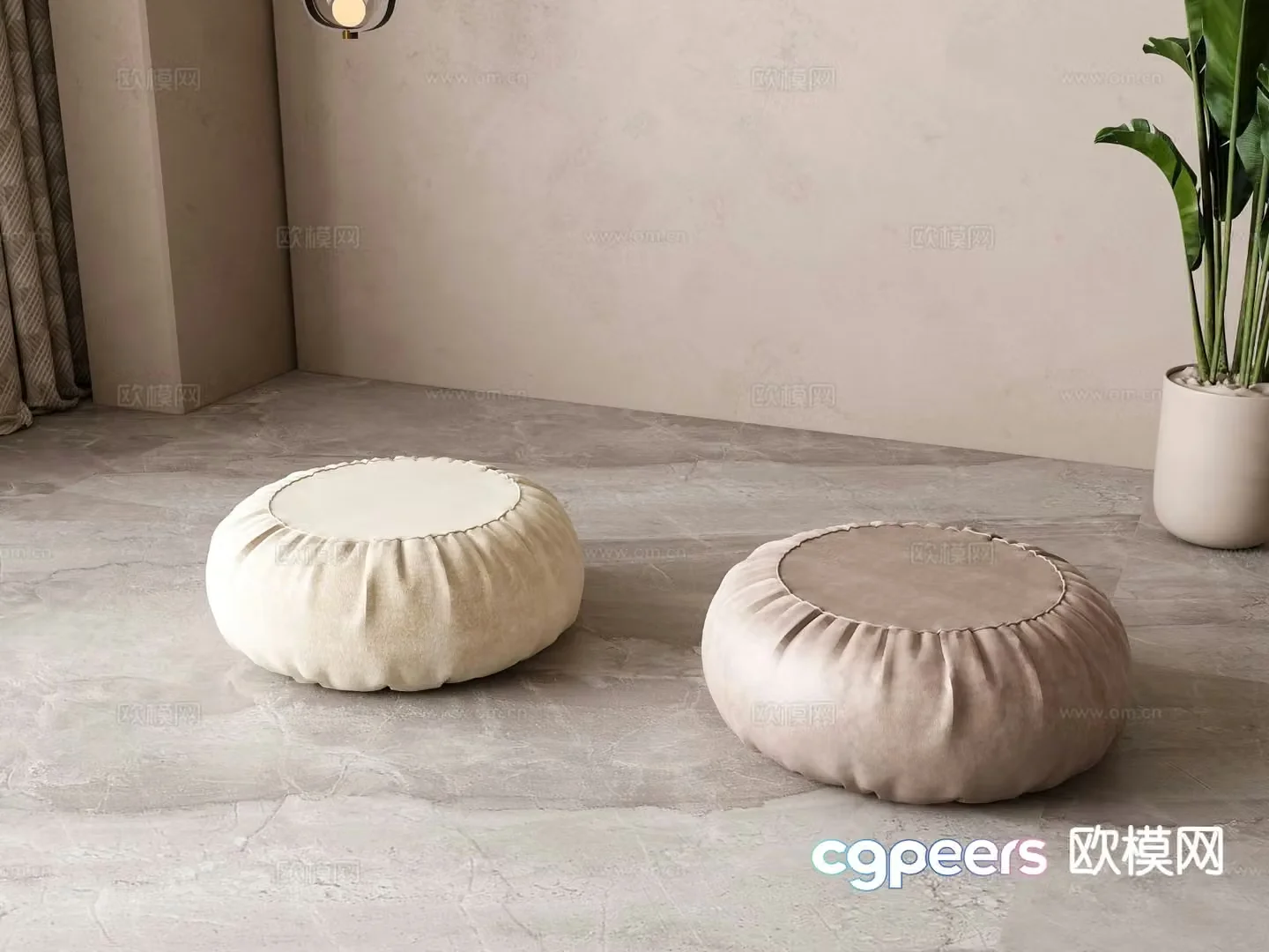 Modern seat cushion sofa cushion 3d model