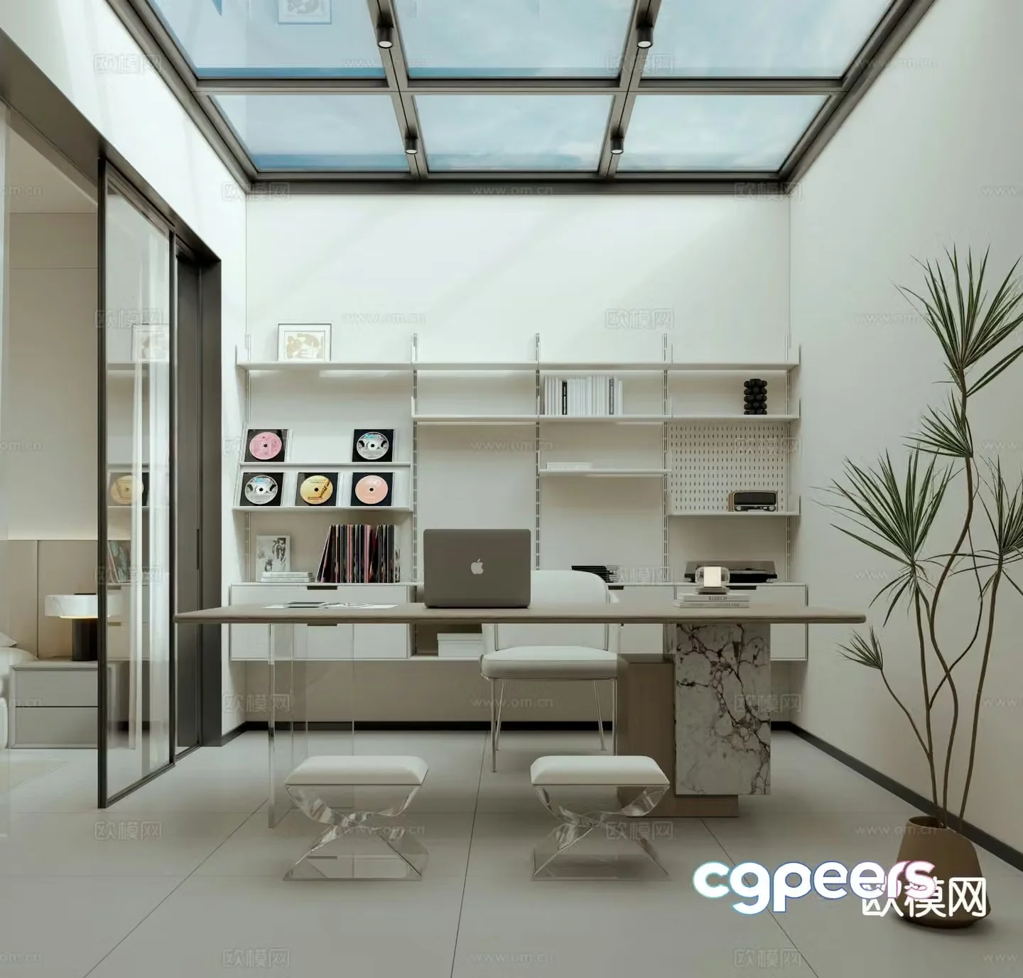 Modern study sunroom 3D model