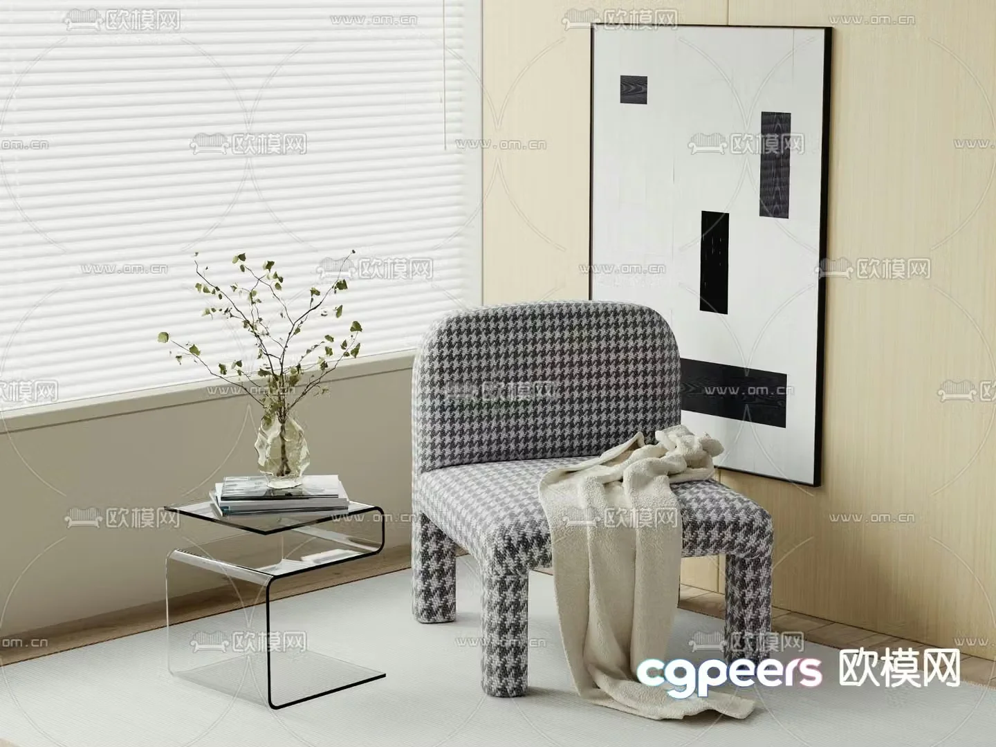 Modern chair leisure chair 3d model