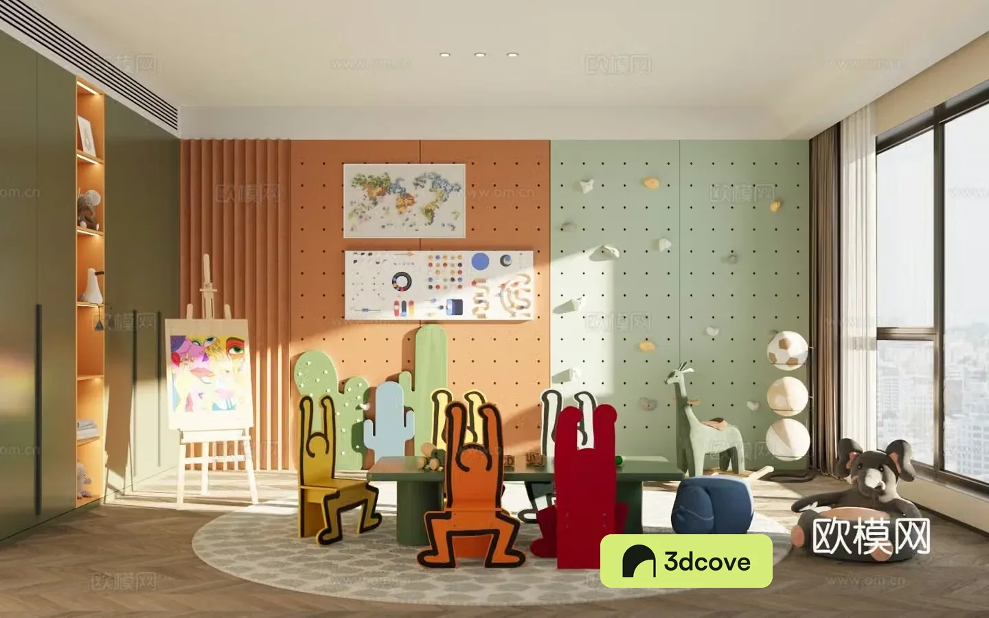Modern children’s entertainment room Plush toys Children’s entertainment equipment Children’s toy room Children’s room