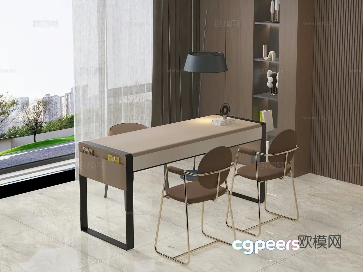 Modern casual table and chairs Writing table Balcony table and chairs Tea table Writing table Office desk Computer table 3D model