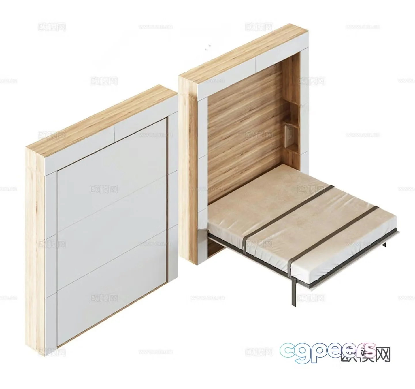 Modern folding bed 3d model