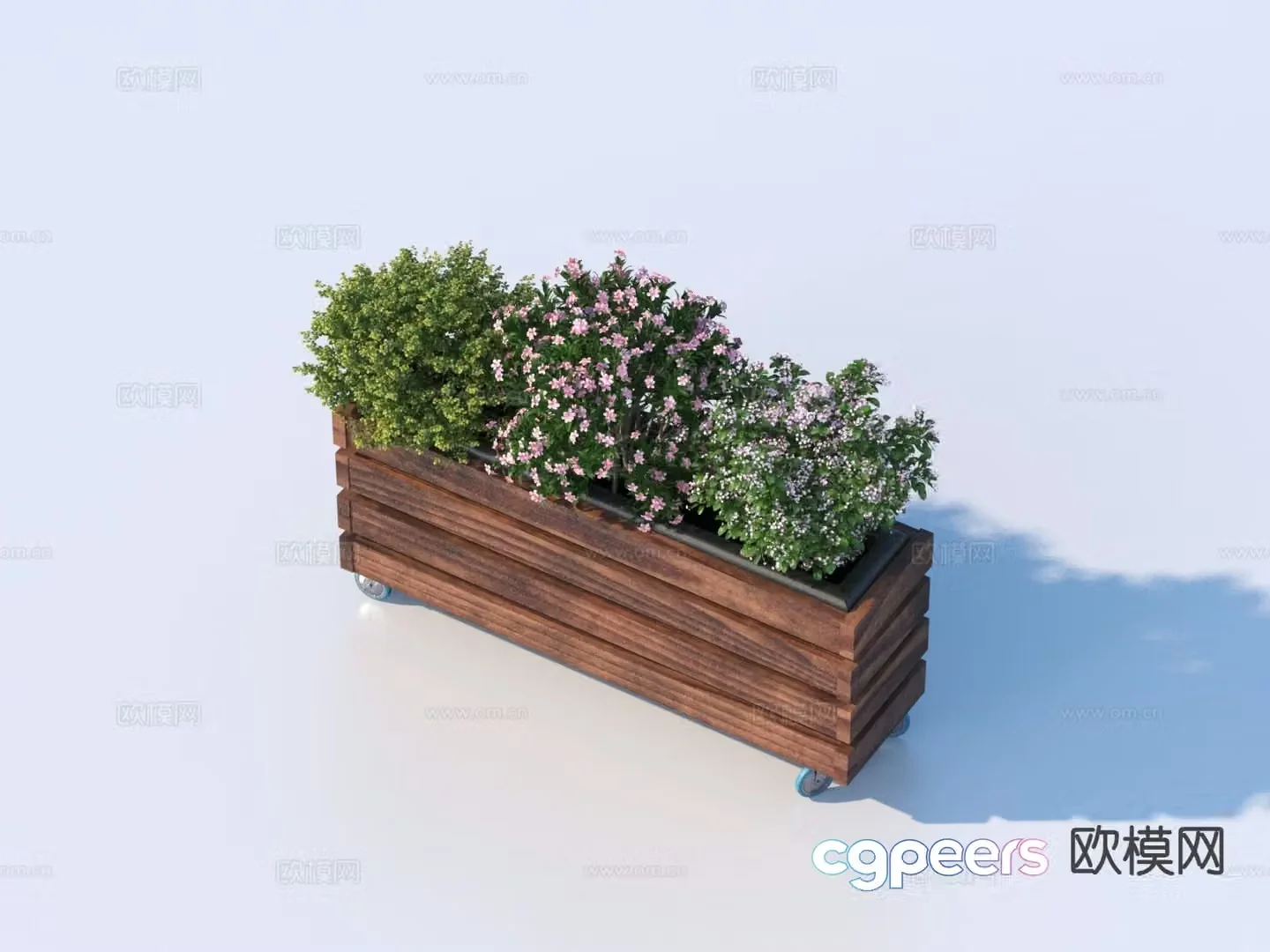 Outdoor flower box flower tank flower bowl 3D model