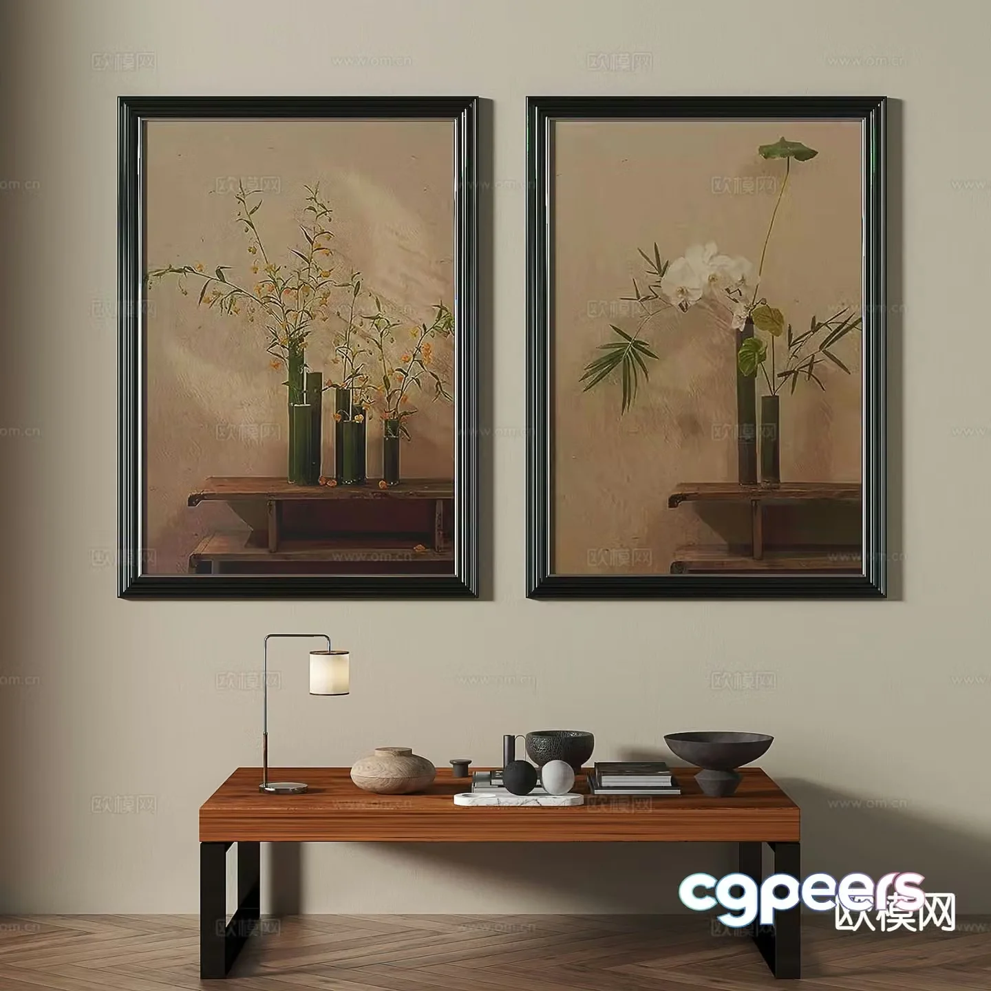 French retro painting real-life painting decorative painting 3D model