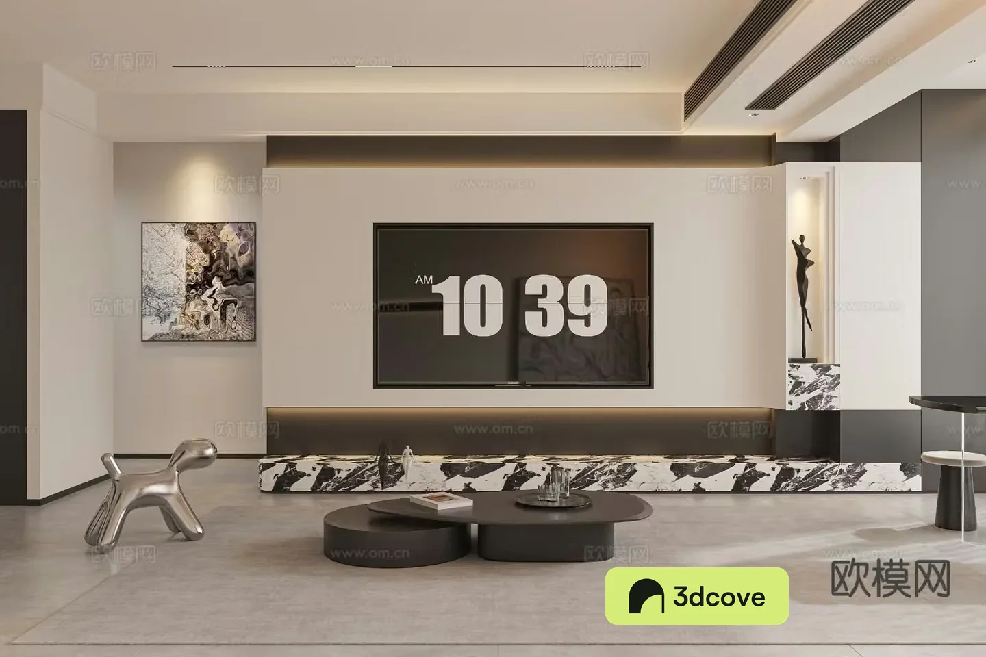 Modern living room TV background
