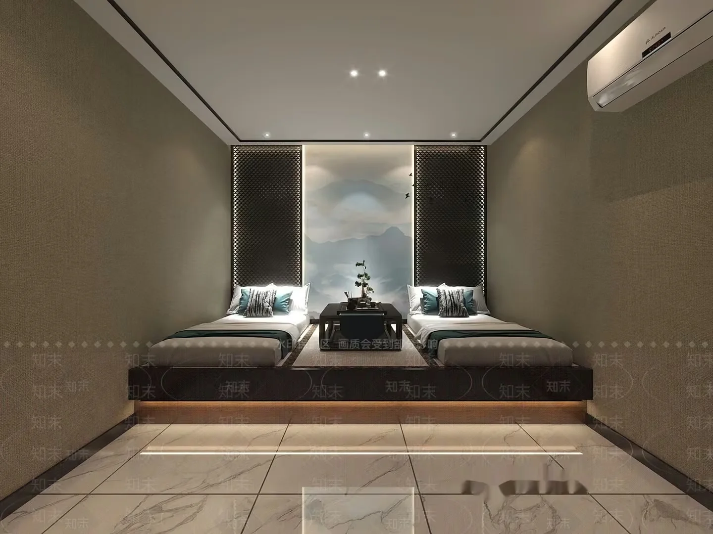 Modern Minimalist Bedroom 3D Model – 15460 – VRAY Render