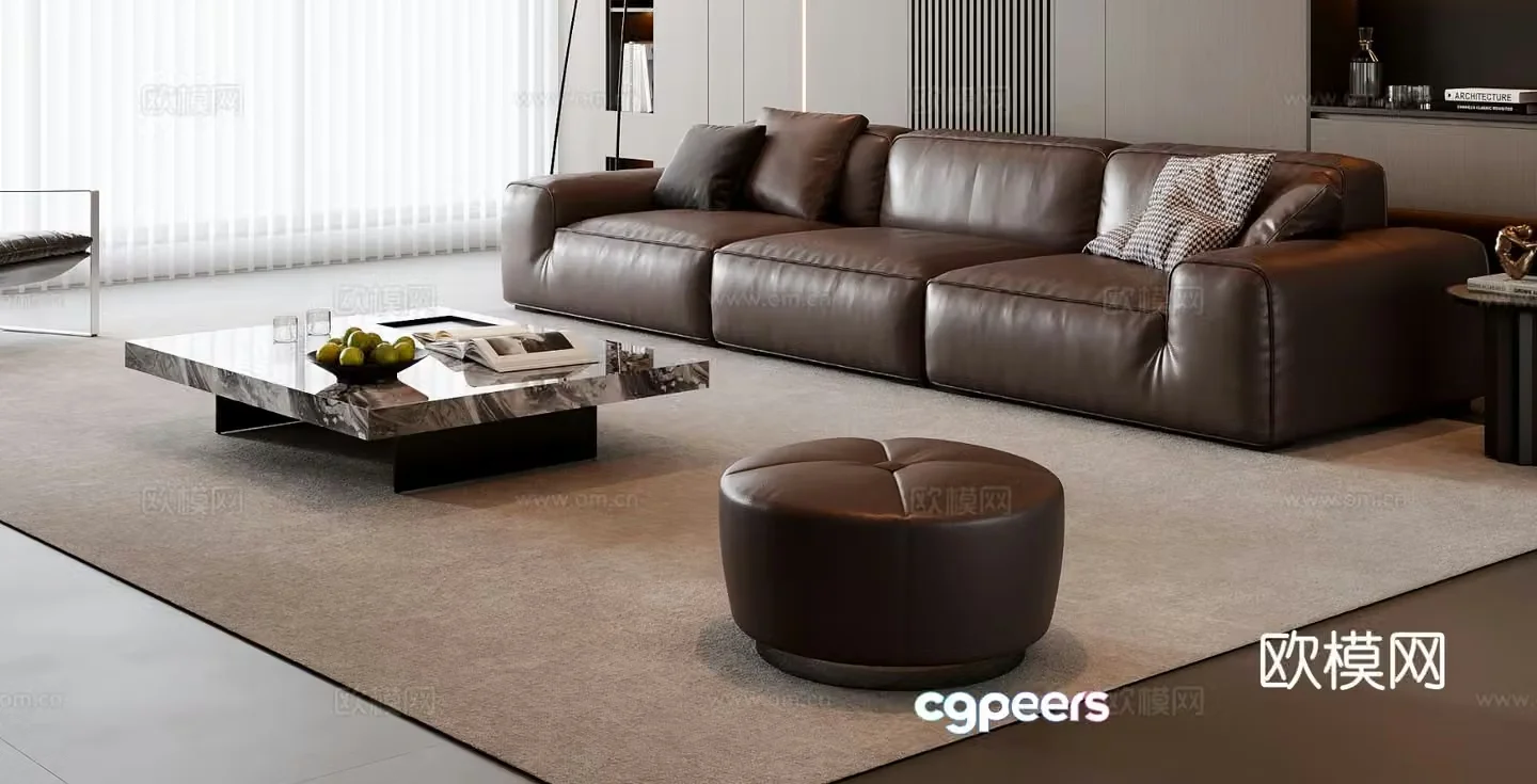 Italian sectional sofa 3d model