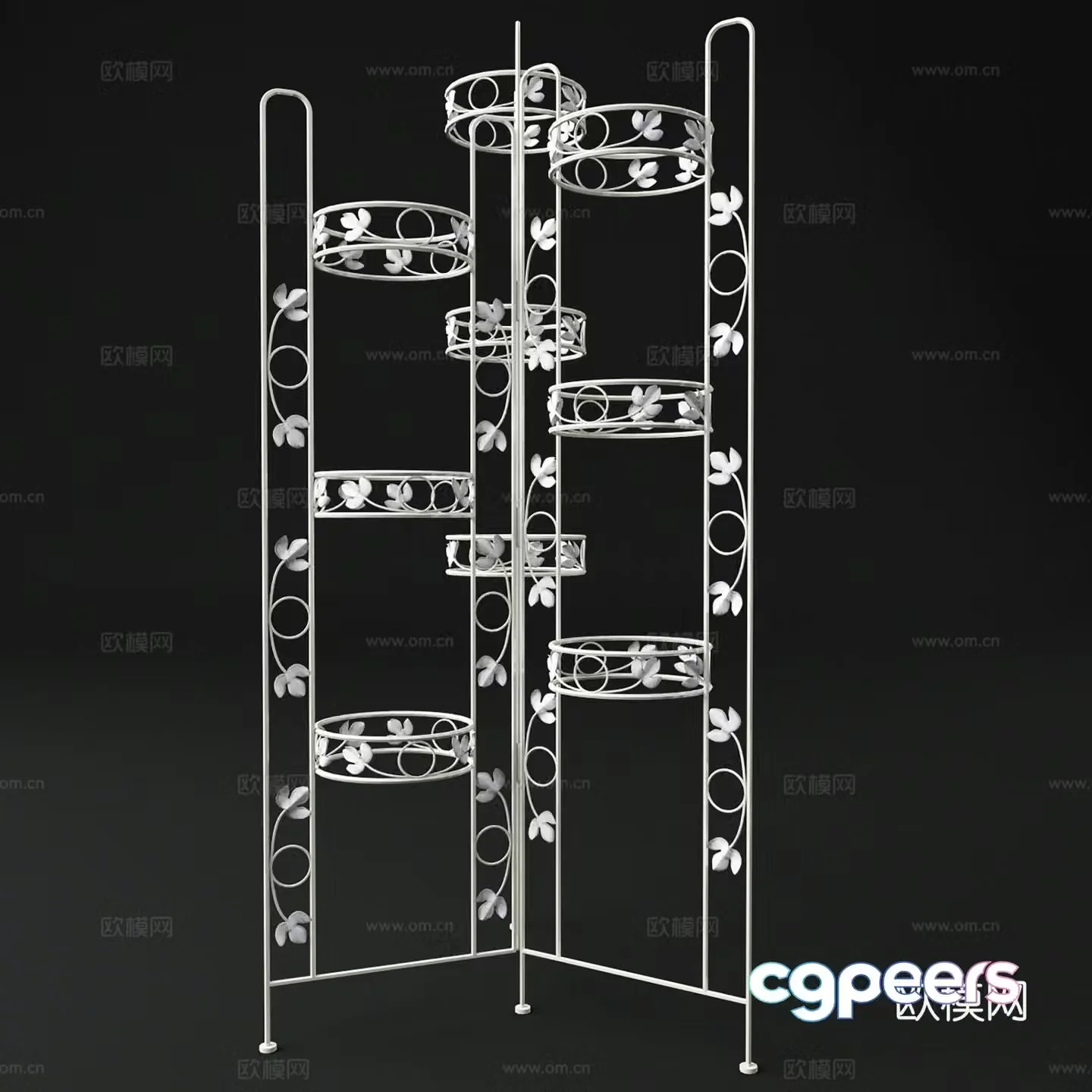 Modern decorative rack Flower pot decorative rack 3d model