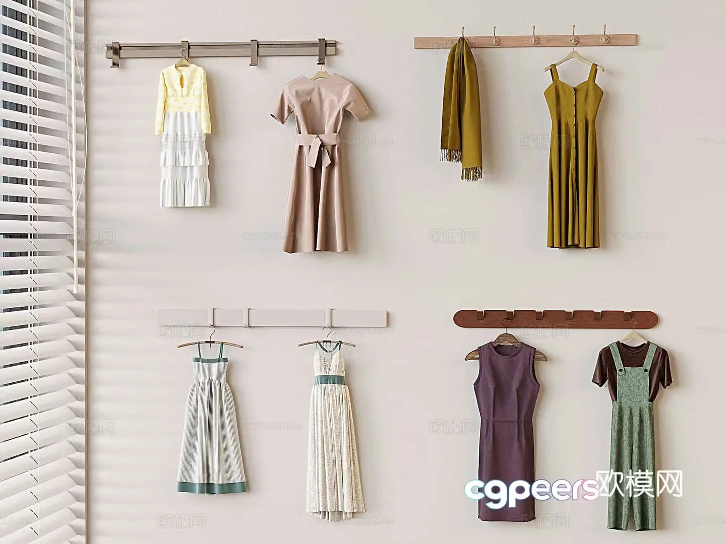 Modern Clothes Hanger Clothes Hook Scarf 3d Model