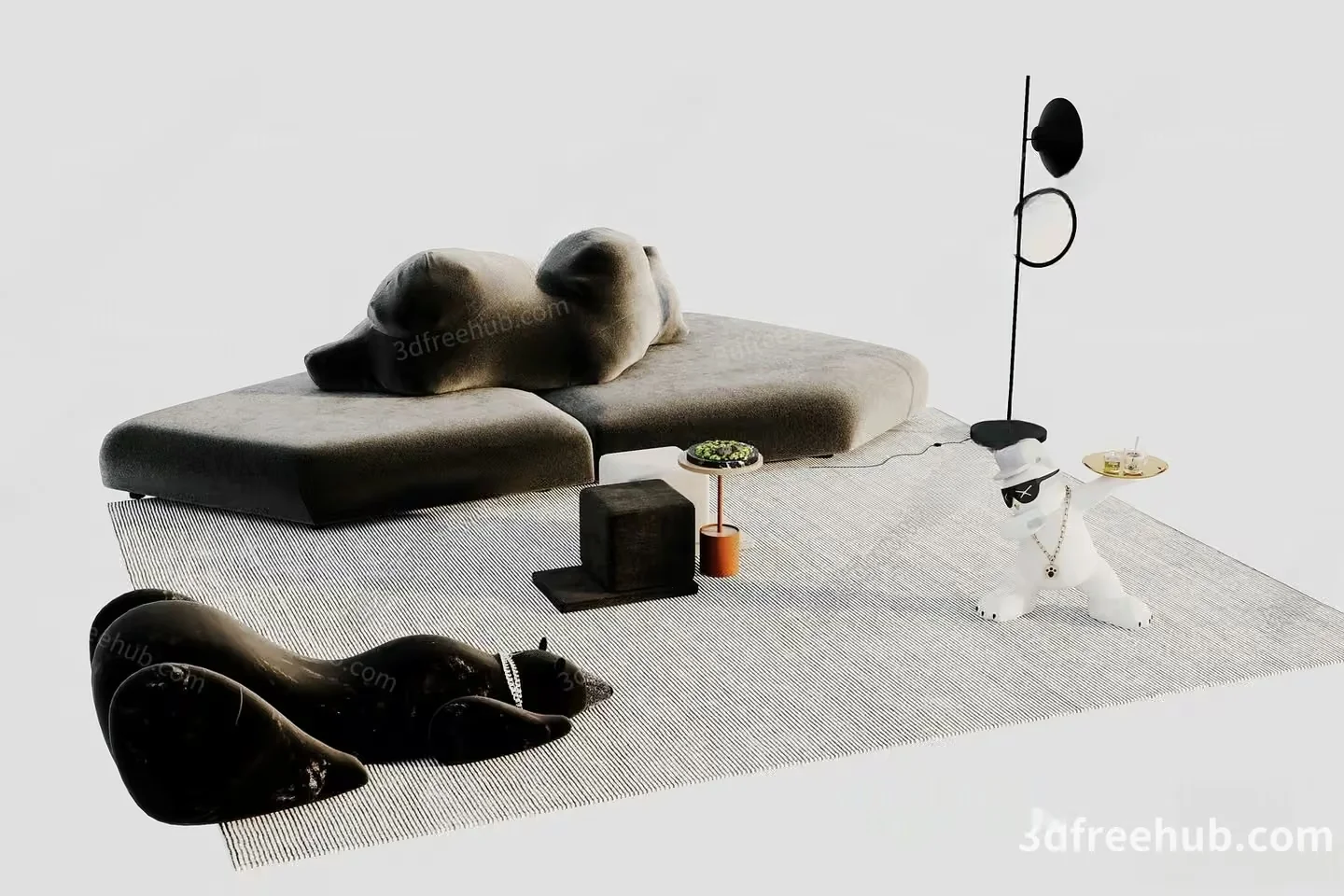 Modern Living Room 3D Model – 23627 – VRAY Render