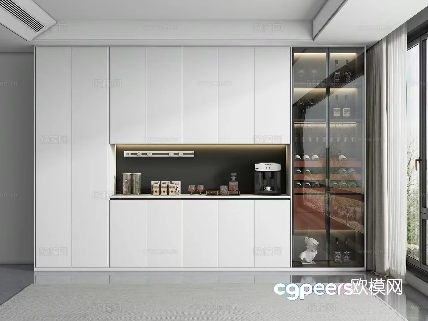 Modern wine cabinet 3d model