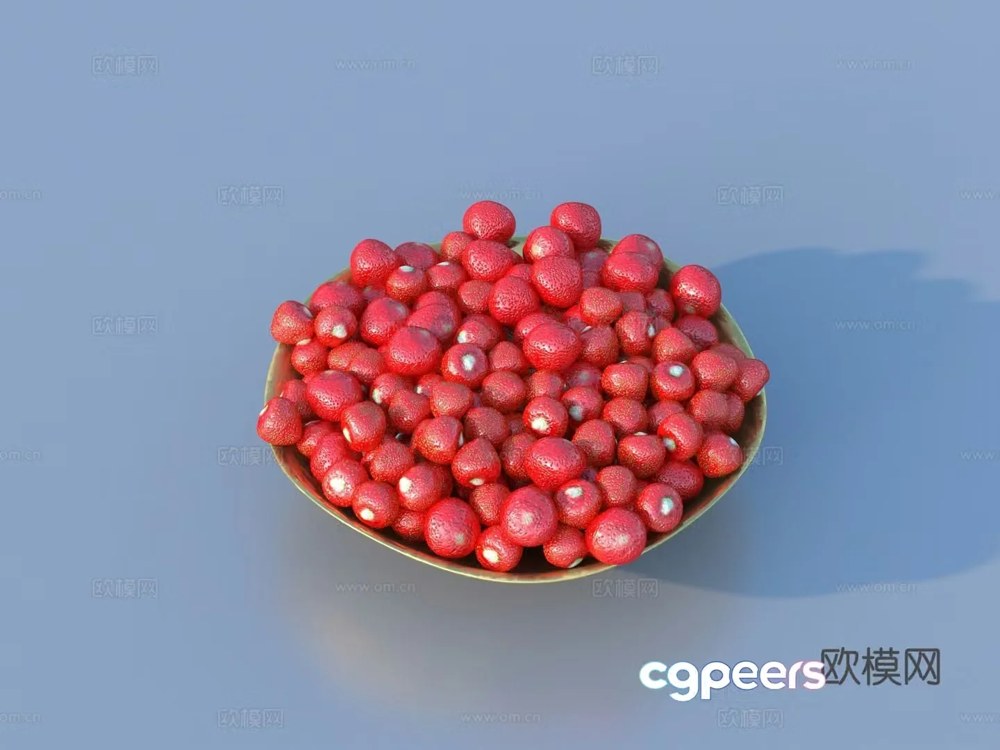 fruit strawberry fruit plate 3d model