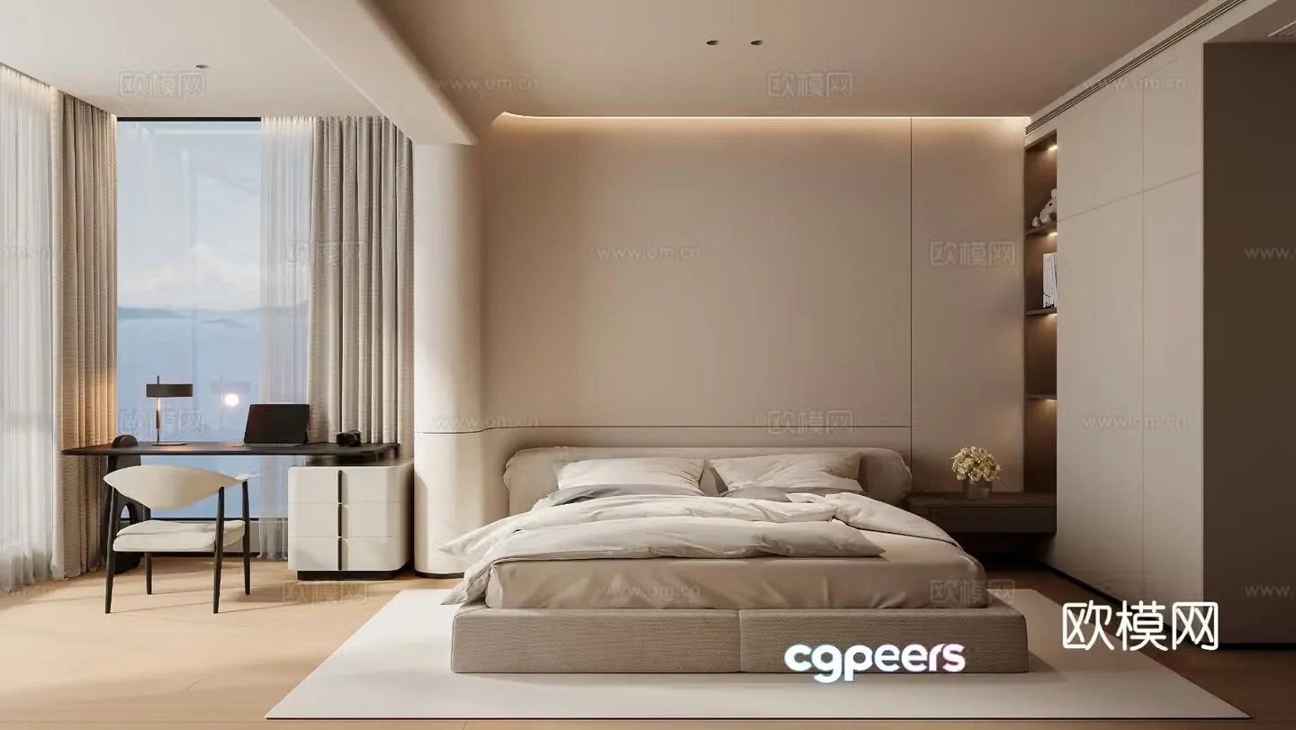 Modern bedroom second bedroom 3d model