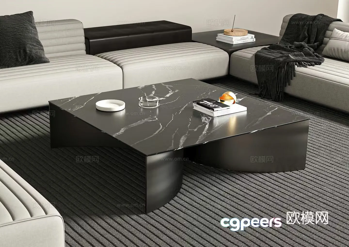 Modern marble coffee table 3d model