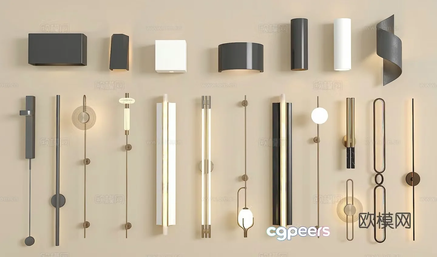 Modern wall lamp Crystal wall lamp Long wall lamp Metal wall lamp Glass wall lamp 3D model