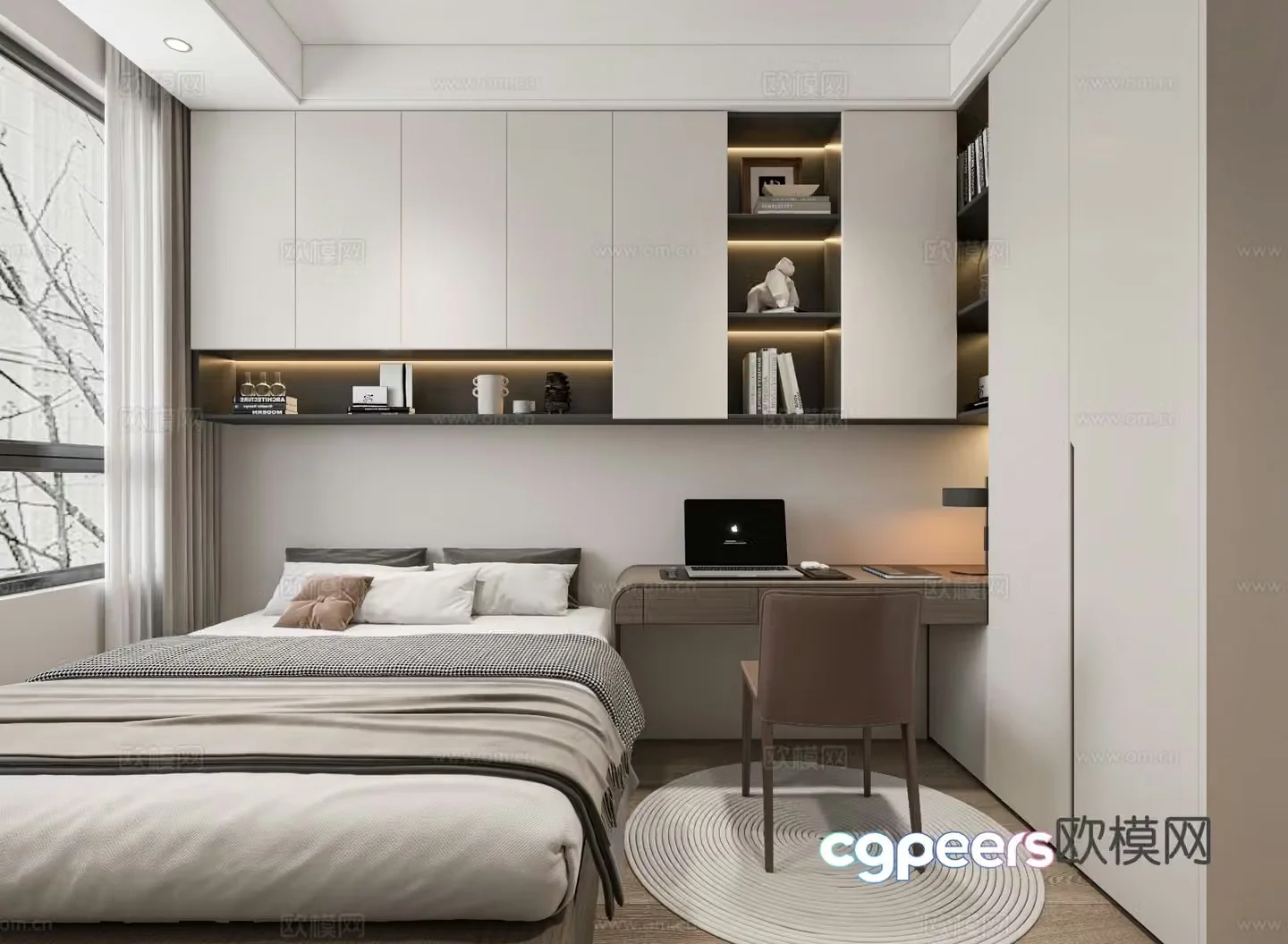 Modern tatami bedroom Italian tatami bedroom 3d model