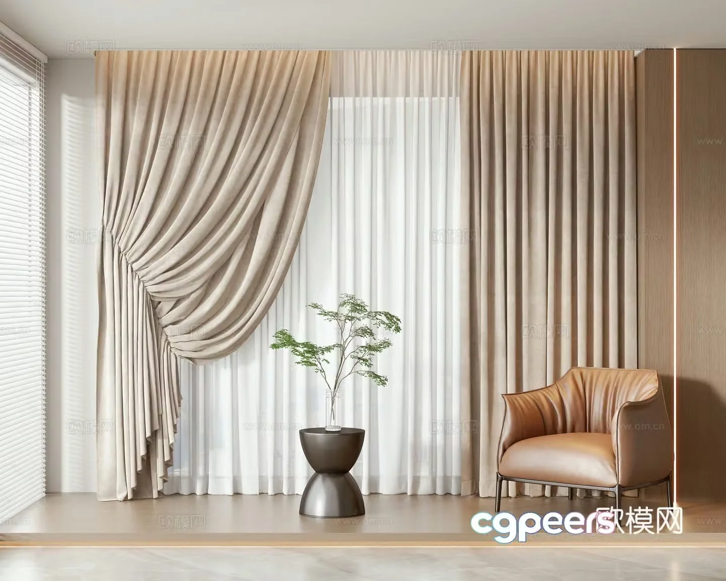 Modern curtain 3d model