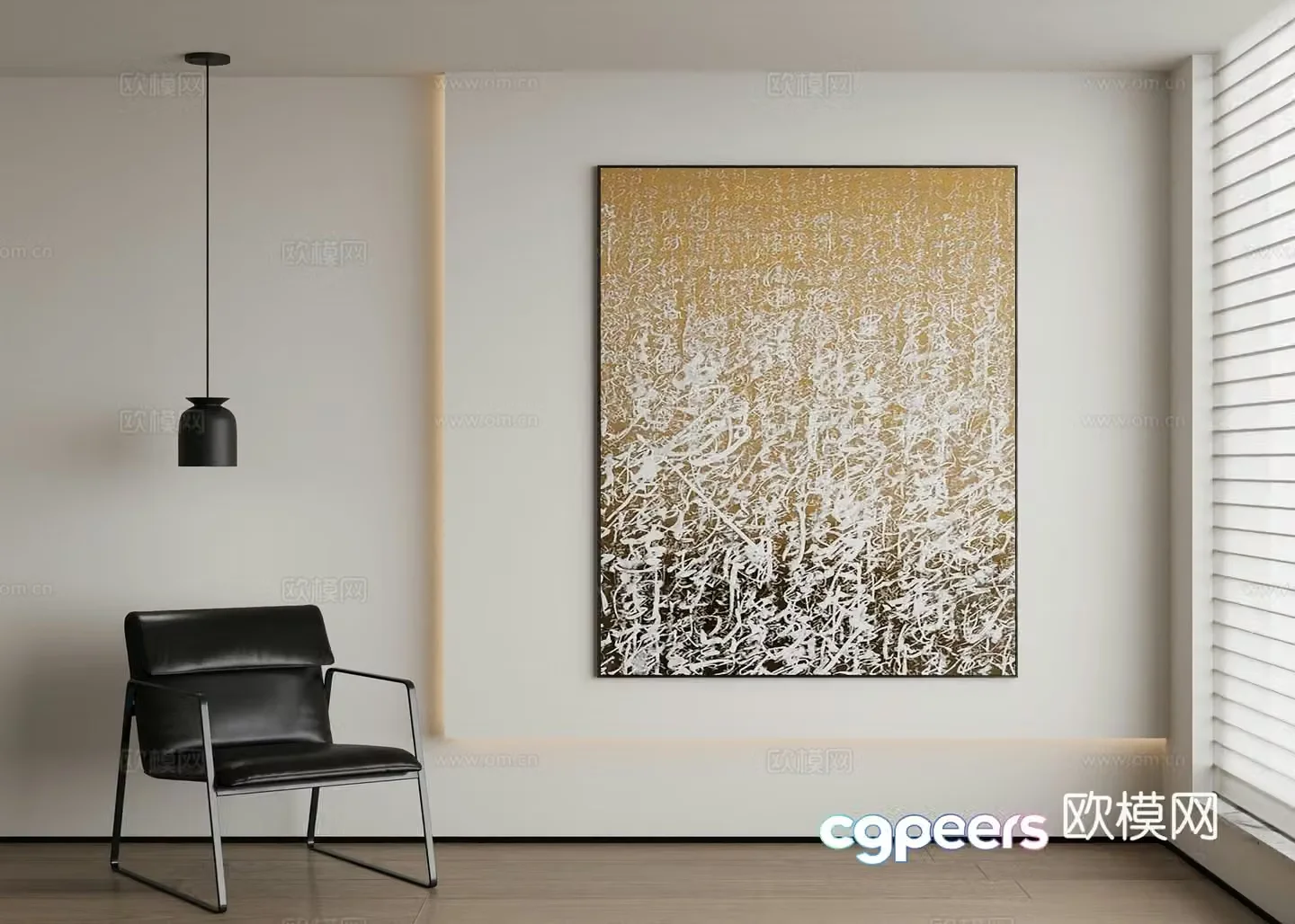 Modern abstract painting decorative painting 3d model