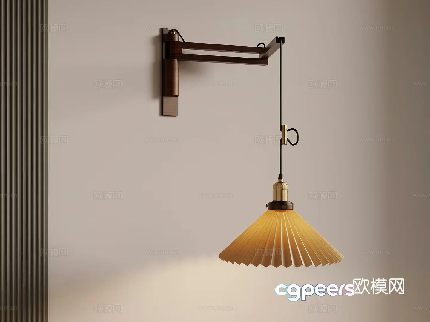 02 Middle-aged style wall lamp bedside wall lamp 3D model