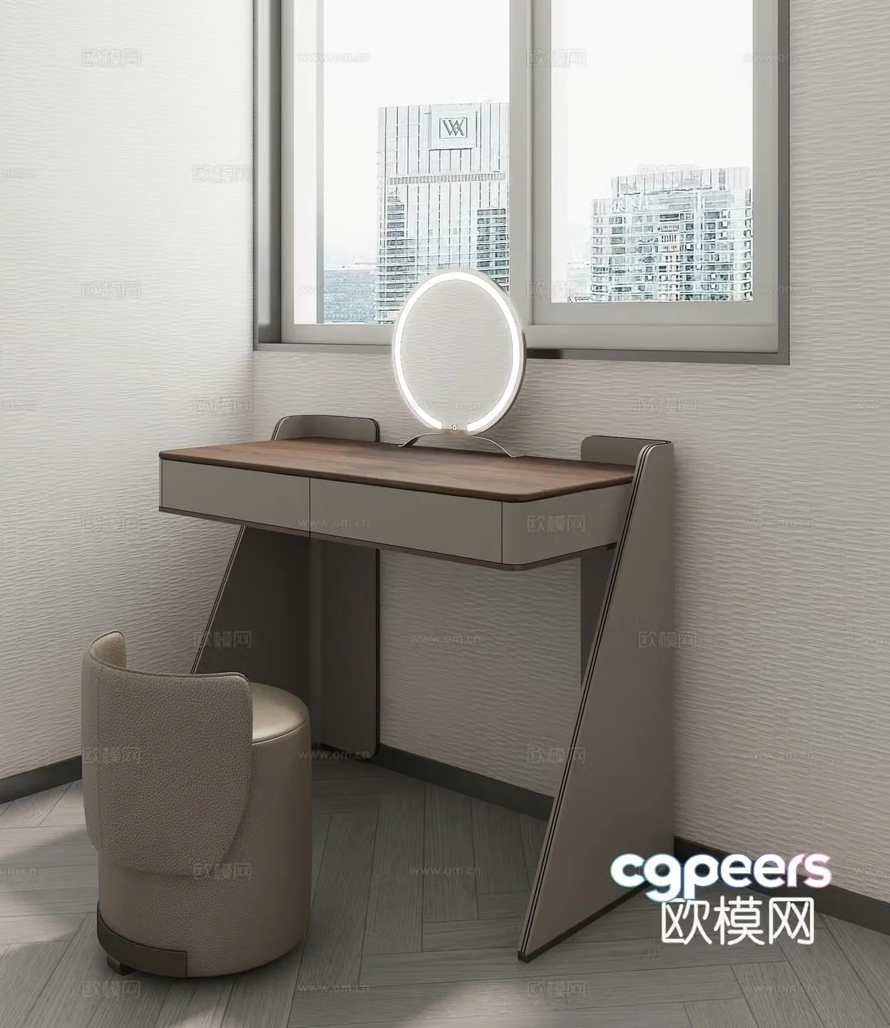 Muran dressing table modern dressing table 3D model