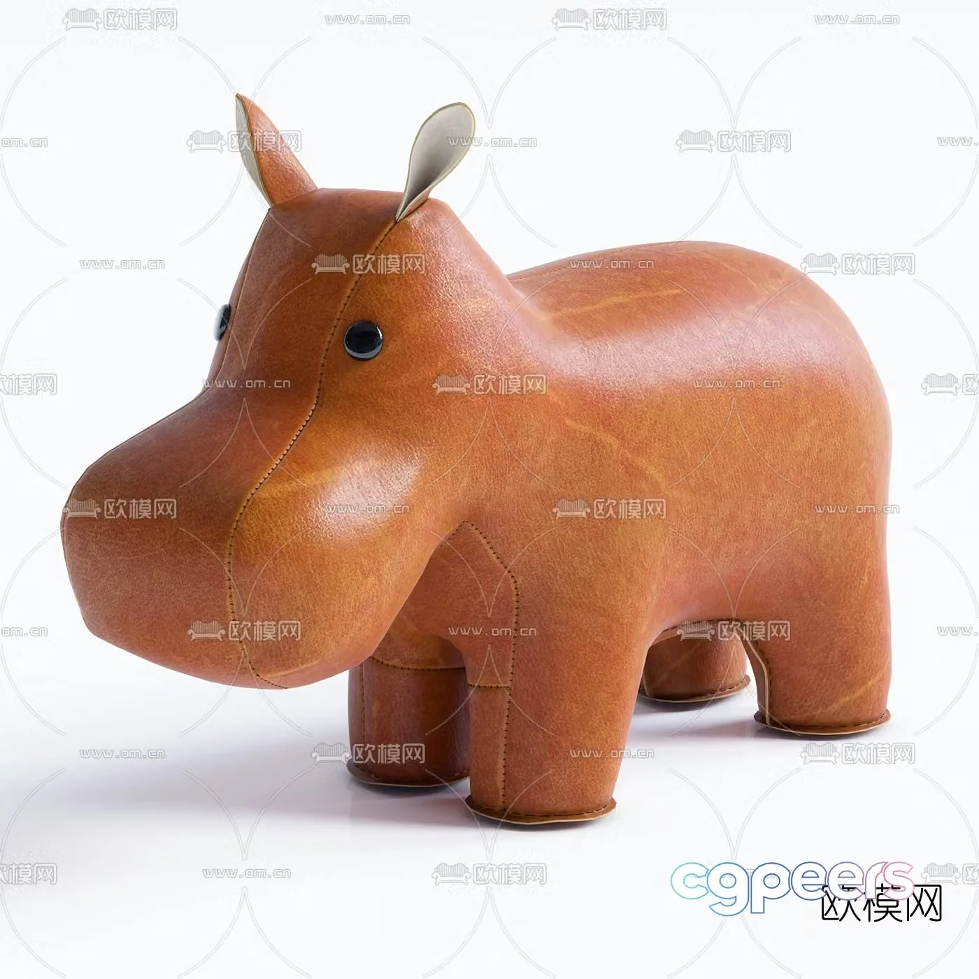 Modern leather hippo children’s chair 3d model