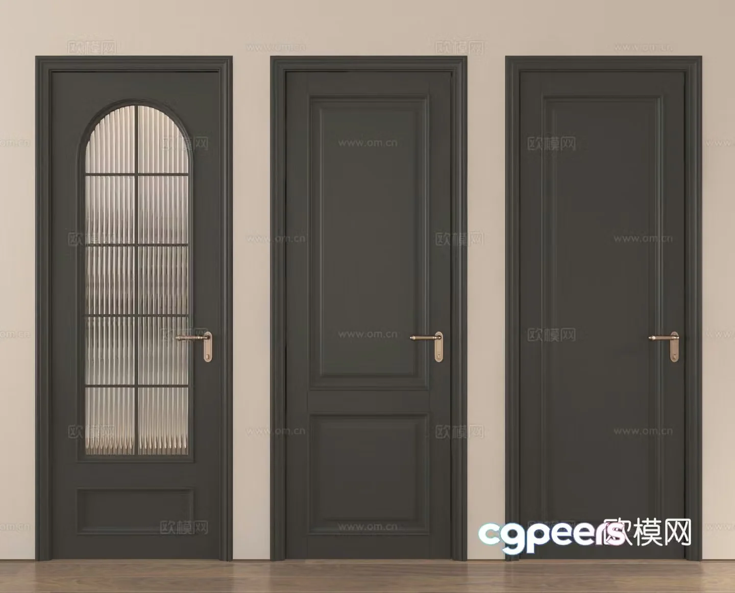 Single-open door Kitchen and bathroom door Bedroom door Entry door 3D model