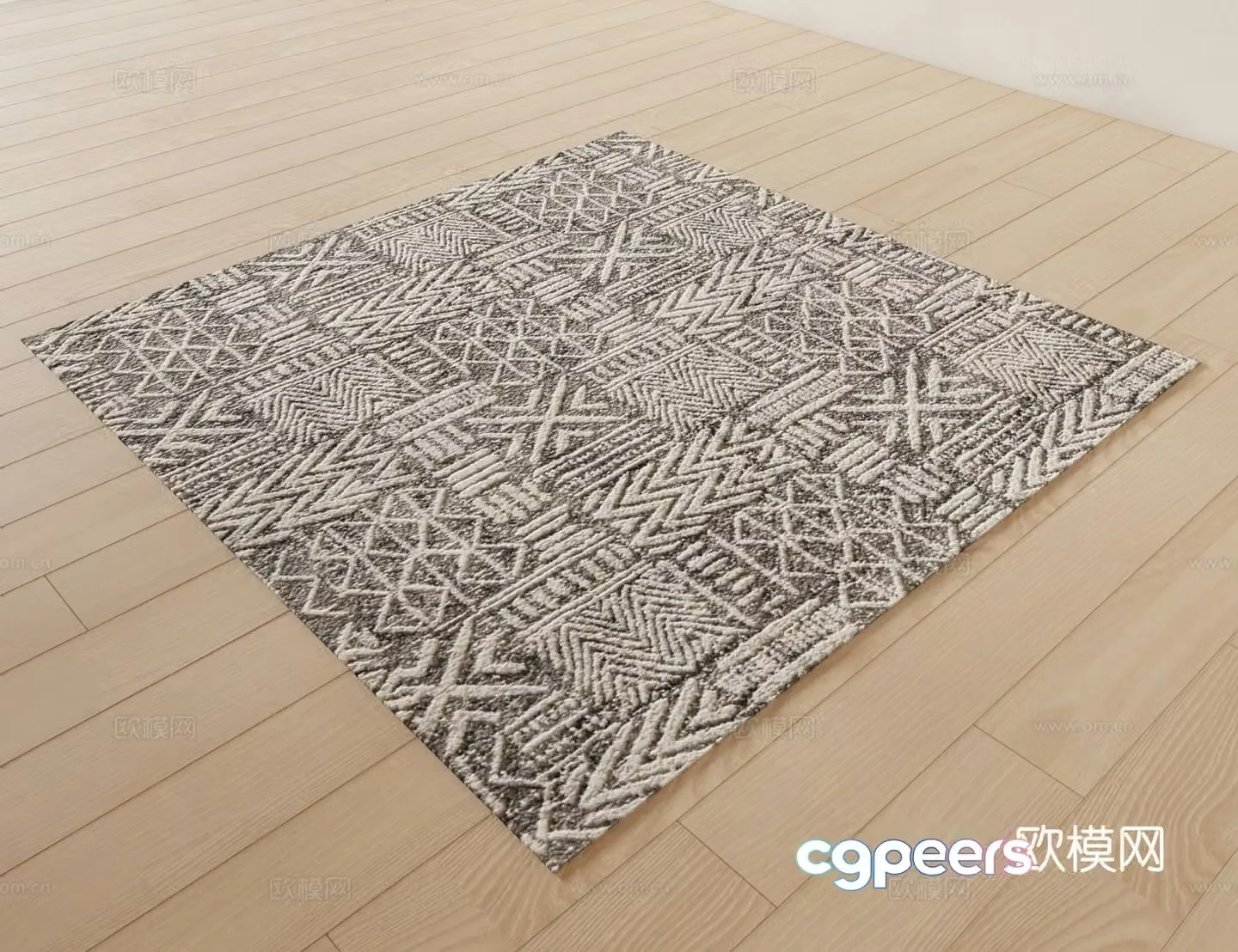 Modern carpet black and white carpet living room carpet 3d model