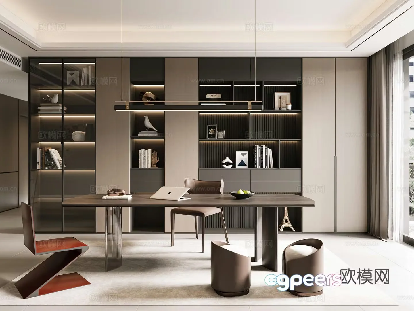 Modern Italian study 3D model
