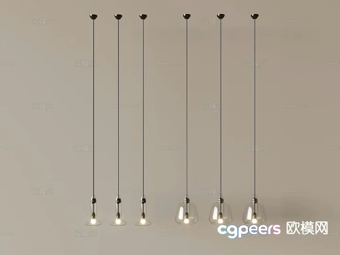 Italian glass chandelier 3d model