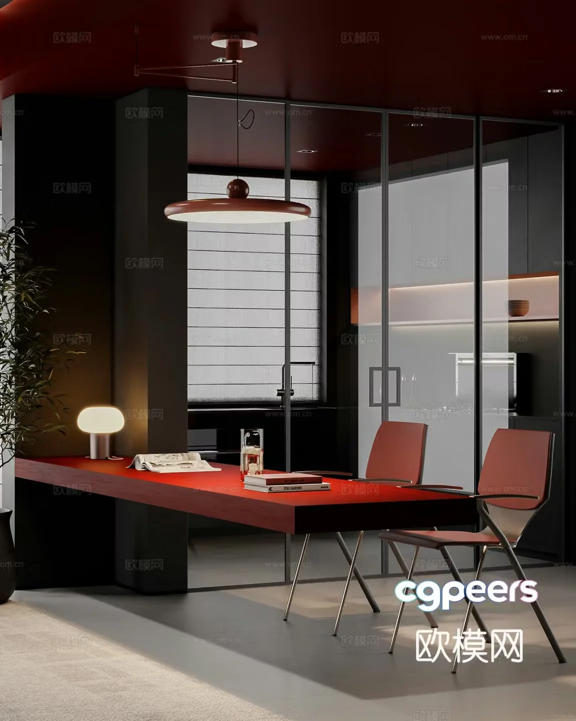 Modern study 3d model