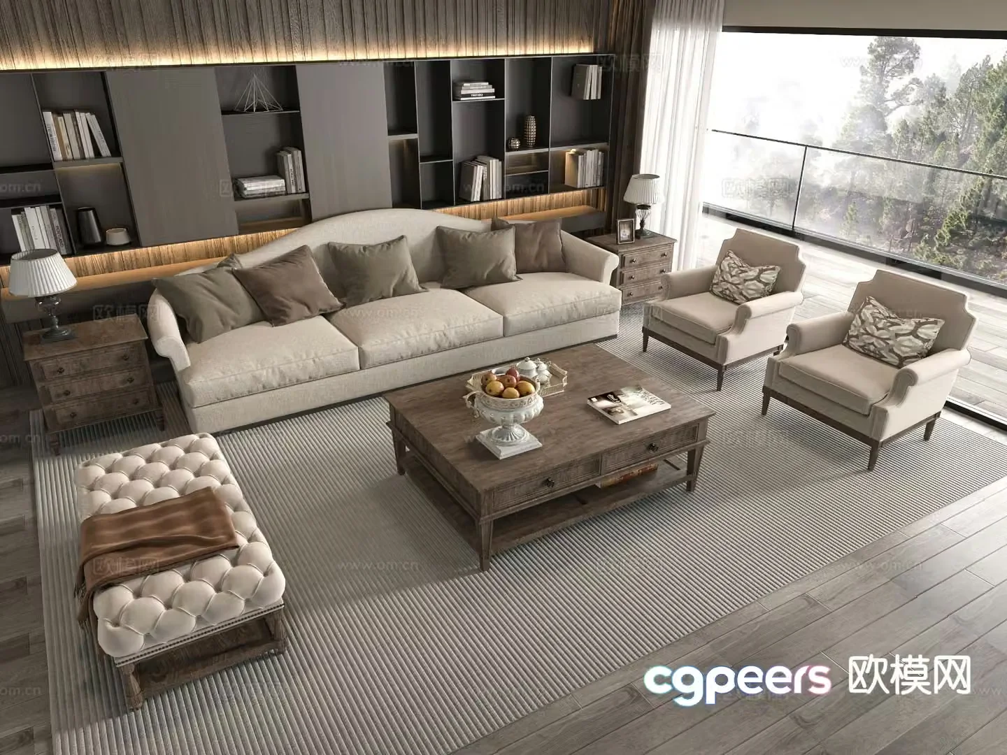 American sofa combination 3D model