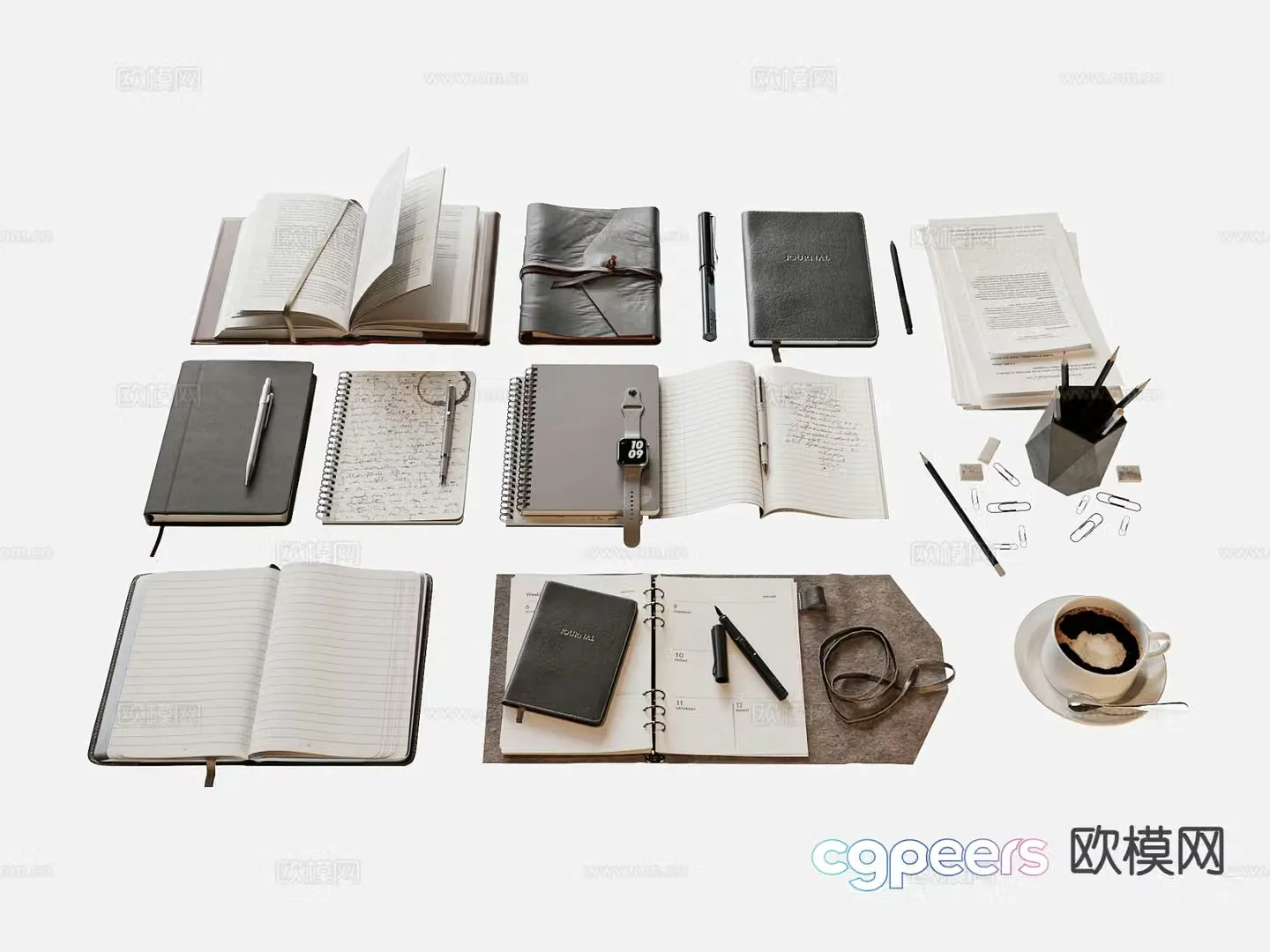Modern stationery notebook 3d model