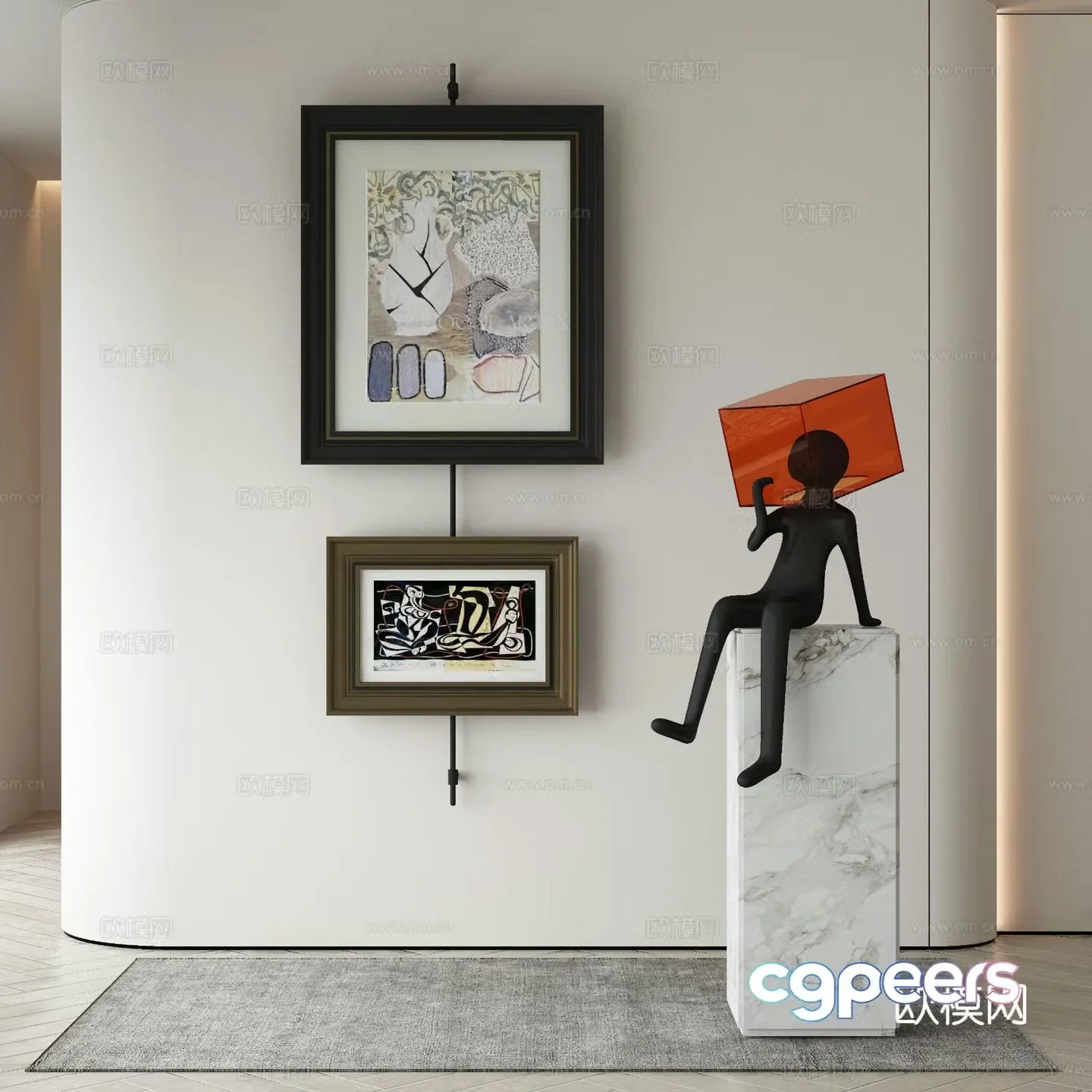 Modern Wasabi Hanging Painting Oil Painting 3D Model