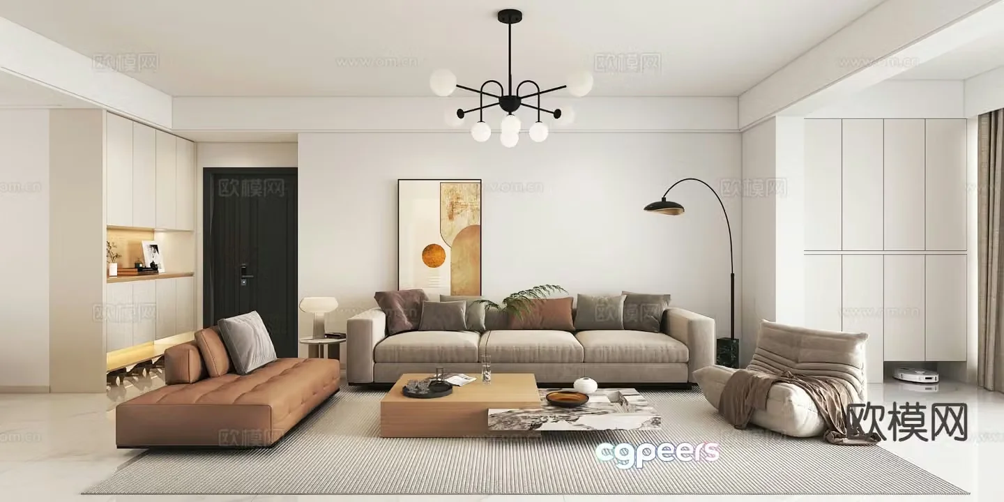 Modern guest restaurant 3d model