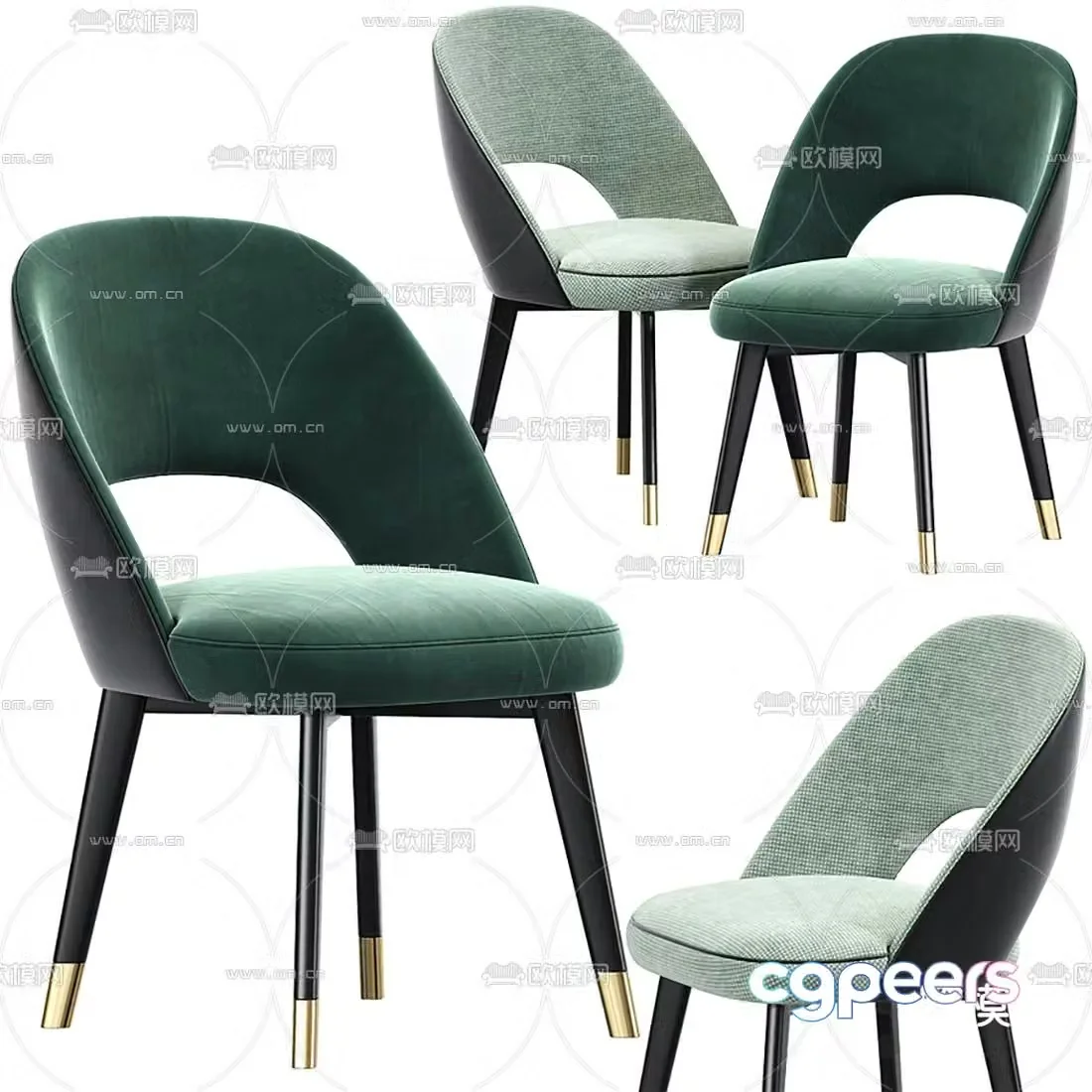 BAXTER fabric leisure chair 3d model