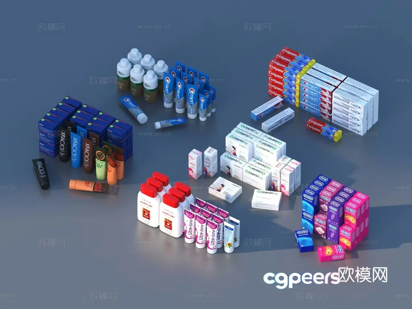 Cosmetics Pill Boxes Supermarket Products Daily necessities 3D Model