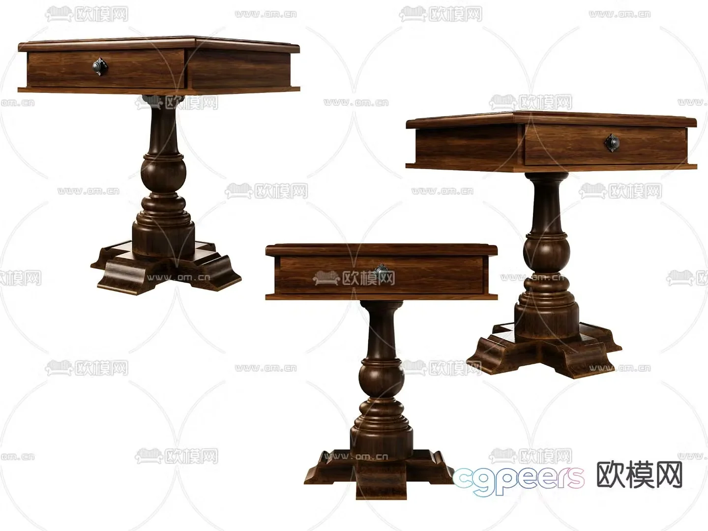 American corner table side table table table 3d model