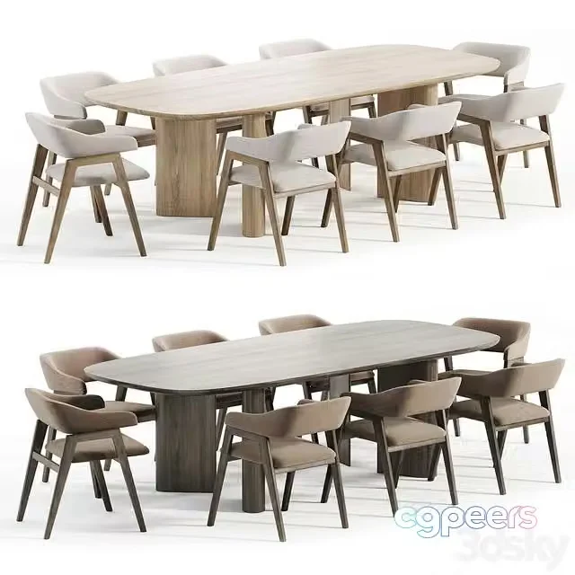 3ds Max Free – Chelsea chair and Geometric Table