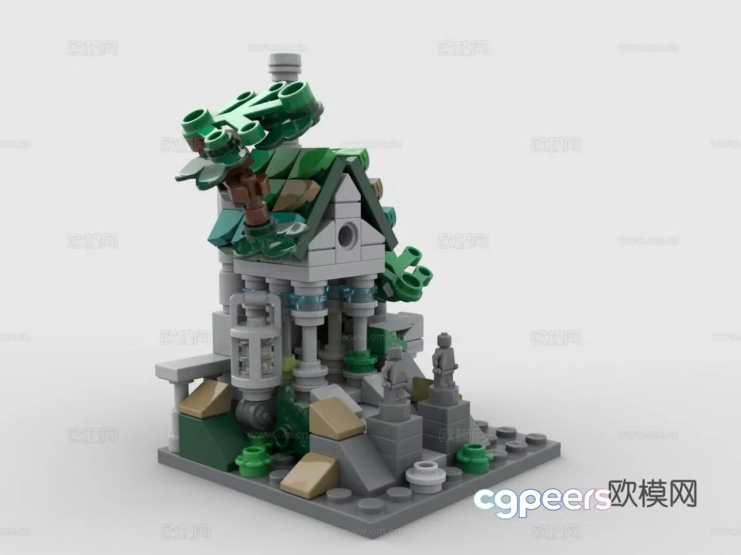 Lego toys building block toys mini temple 3d model