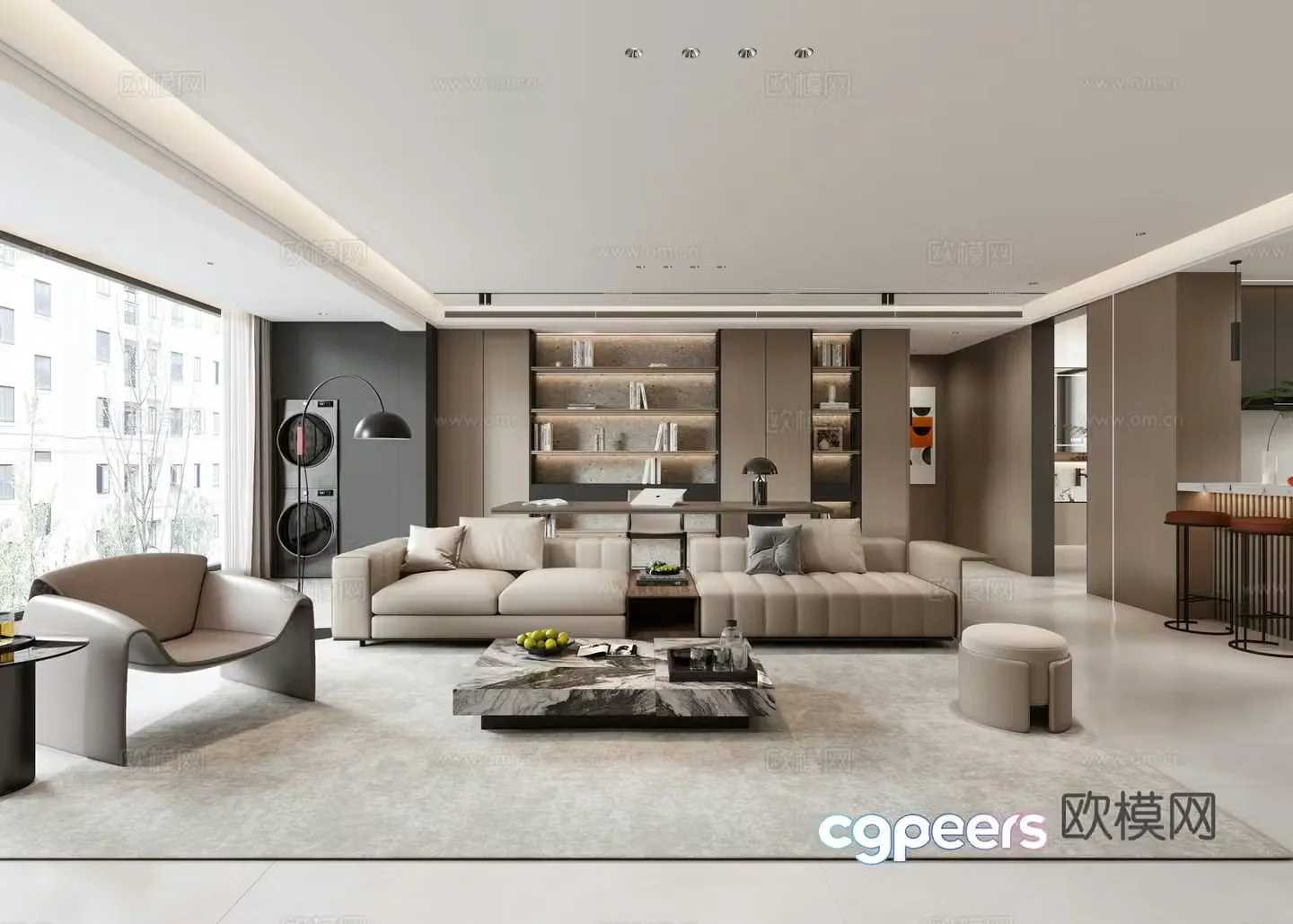 Living and dining room horizontal living room bar restaurant wine cabinet 3D model