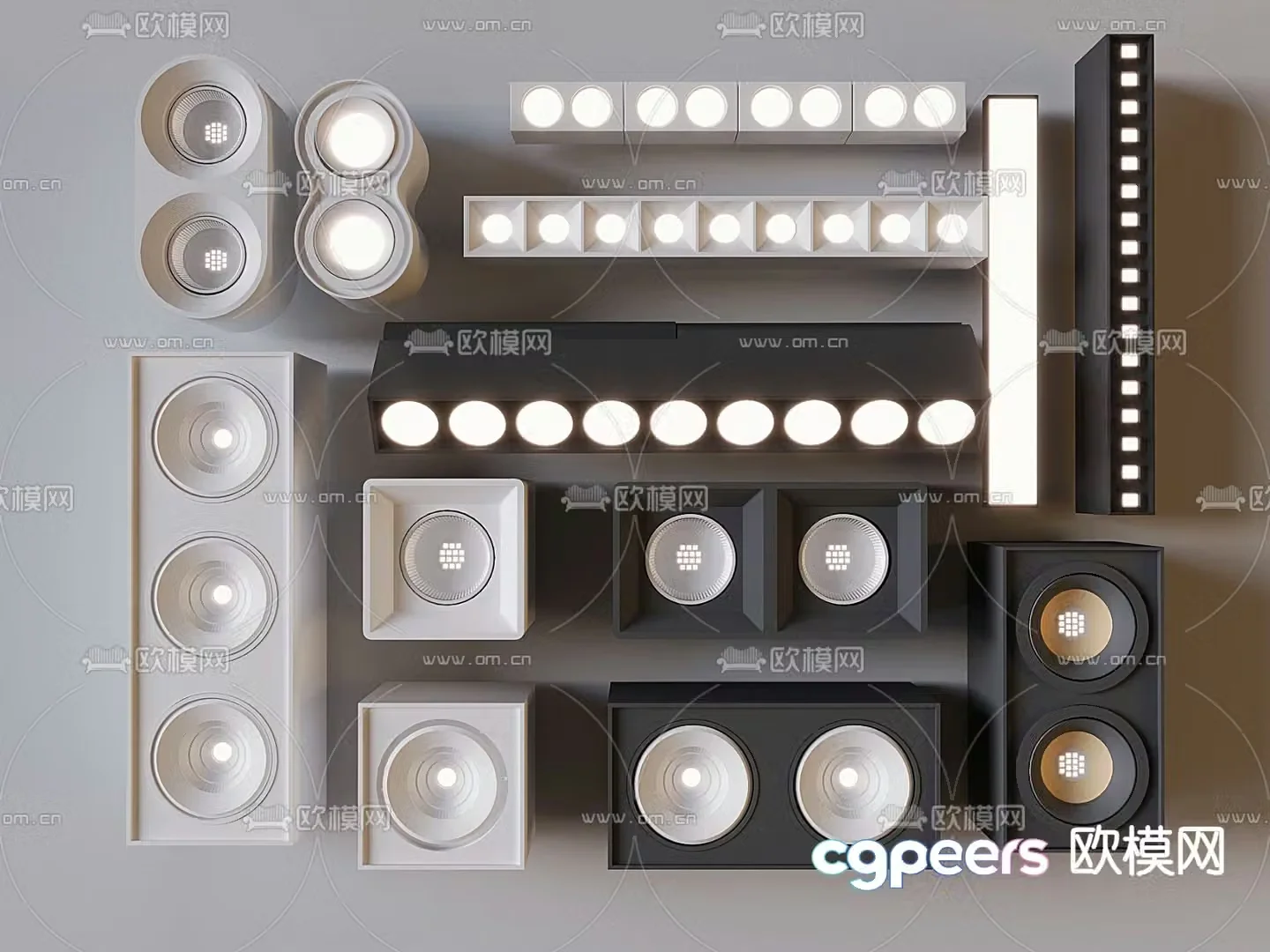 Surface mounted downlight spotlight turn signal bull’s eye lamp 3D model
