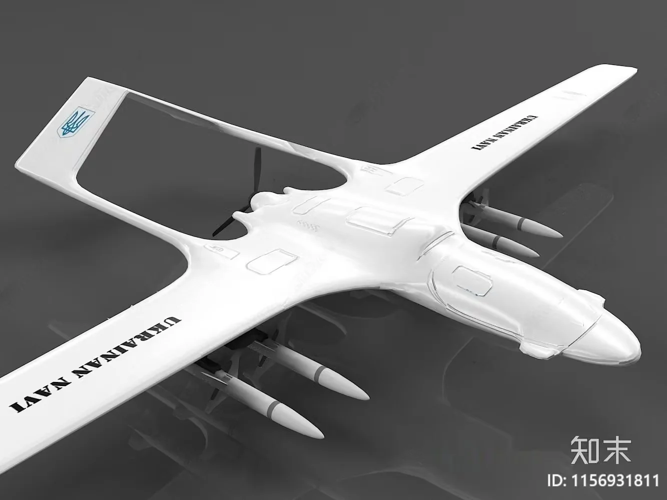 White Model Airplane 3D Model – 5784 – VRAY Render
