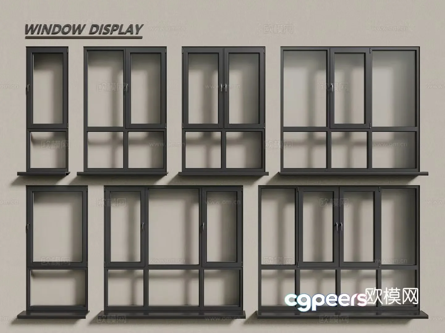 Modern windows aluminum alloy windows casement windows floor-to-ceiling windows 3d model