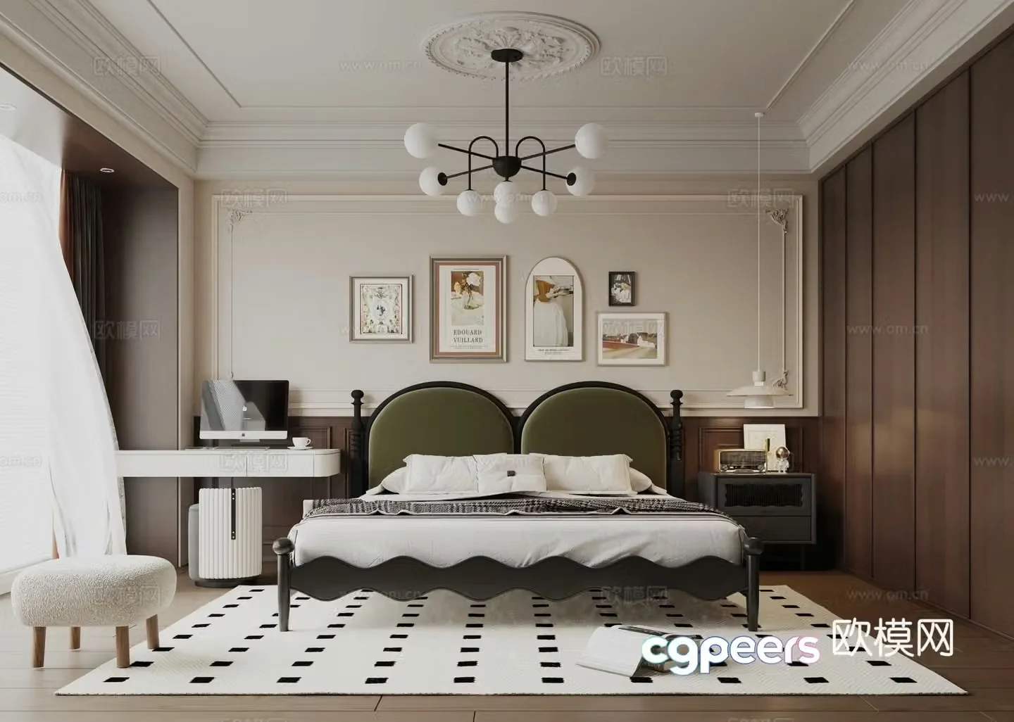 French bedroom master bedroom 3d model