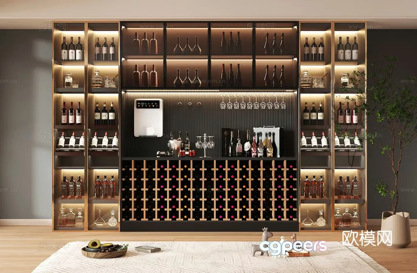 Wine cabinet design Wine cabinet red wine cabinet bar wine cabinet partition wine cabinet 3D model